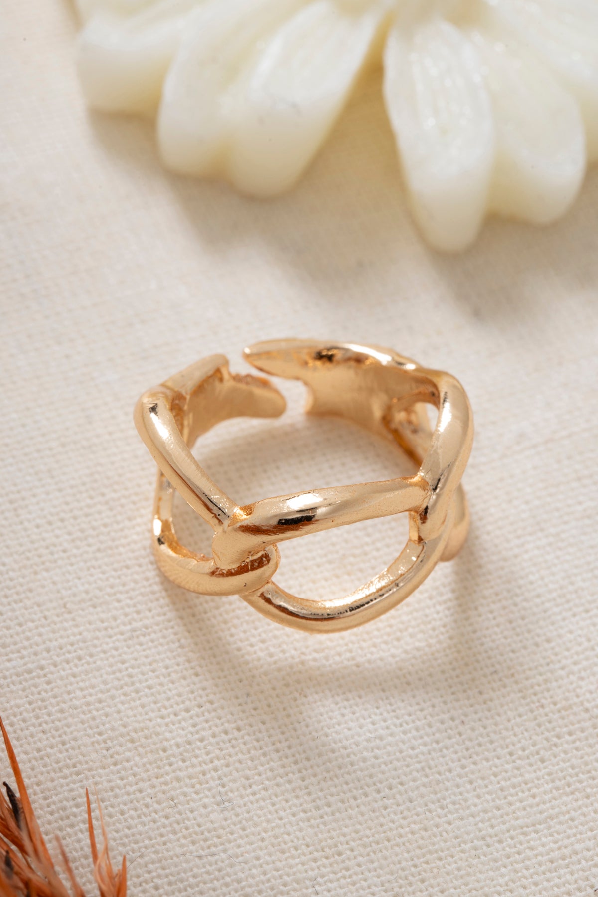 Kadın Gurmet Model Ayarlanabilir Gold Yüzük